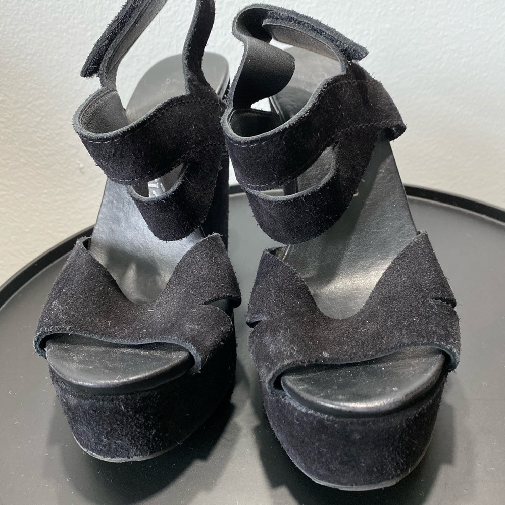 Pedro Garcia Teilor Black Wedge Heels